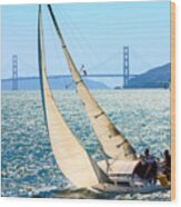 Sailboats In The San Francisco Bay Wood Print