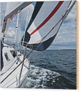 Sailing With Gennaker Wood Print