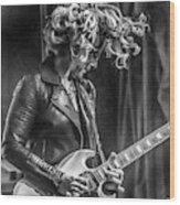 Samantha Fish Black And White Close Up Wood Print