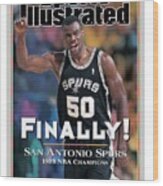 San Antonio Spurs David Robinson, 1999 Nba Western Sports Illustrated Cover Wood Print