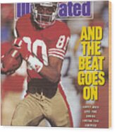 San Francisco 49ers Jerry Rice, 1990 Nfc Divisional Playoffs Sports Illustrated Cover Wood Print