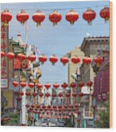 San Francisco Chinatown Lanterns R428 Sq Wood Print