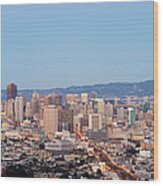 San Francisco Downtown From  Upper Wood Print