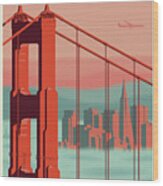 San Francisco Poster - Vintage Travel Wood Print