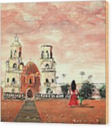 San Xavier Mission Del Bac Mother And Child Wood Print