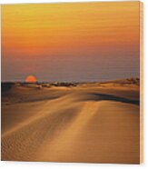 Sand Dune Sunset Wood Print