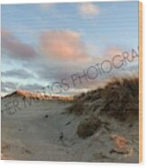 Sand Dunes And Clouds Wood Print