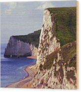 Sandstone Cliffs, Dorset Wood Print