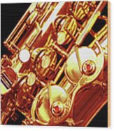 Saxophone, Close-up Wood Print