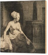 Seated Female Nude, 1658. Artist Wood Print