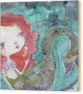 Serenity Mermaid Wood Print