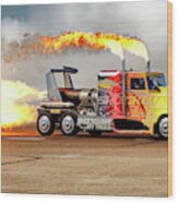 Shockwave Jet Truck - Nhra - Peterbilt Drag Racing Wood Print