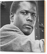 Sidney Poitier From In The Heat Wood Print