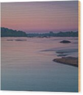 Silky Smooth Sunrise On The James Wood Print