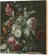 Simon Pietersz Verelst 1633-1721, Floral Still Life Wood Print
