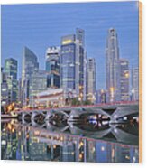 Singapore Central Business District Wood Print