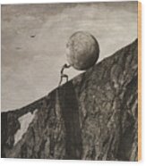 Sisyphus Wood Print