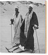 Skiers On The Sand In Egypt In 1939 Wood Print