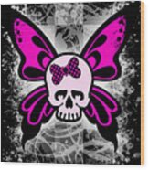 Skull Butterfly Graphic Wood Print