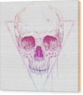 Skull In Triangle Wood Print