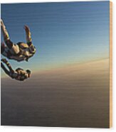 Skydiving Track Sunset Wood Print