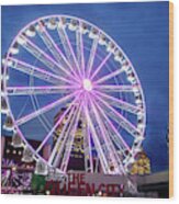 Skystar Ferris Wheel Wood Print