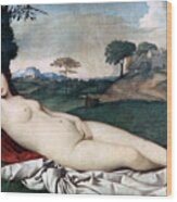 Sleeping Venus, C1510. Artist Giorgione Wood Print