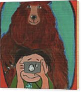 Smile Brown Bear Wood Print