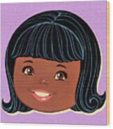 Smiling African American Girl Wood Print
