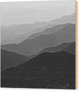 Smog And Smoke In The San Gabriel Wood Print