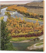 Snake River Autumn, East Idaho View Wood Print