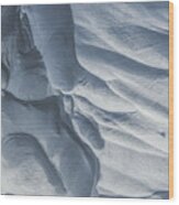 Snow Sculpted By Wind Wood Print