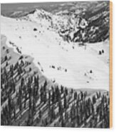 Snowbird Baldy Ridgeline Black And White Wood Print