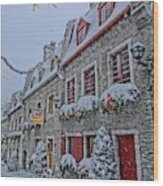 Quebec City's Winter Wonderland Wood Print