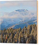 Snowy Peak Wood Print