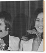 Sonny Laughing With Cher Wood Print