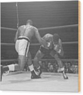 Sonny Liston And Floyd Patterson Fight Wood Print