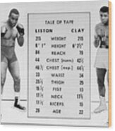 Sonny Liston And Muhammad Ali Statistics Wood Print