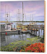 01 South Bay Working Dock Morro Bay California Wood Print