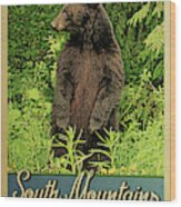 South Mountains State Park Vintage Bear Wood Print