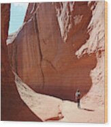 Southern Utah Canyon Hiker - Leprechaun Canyon Wood Print