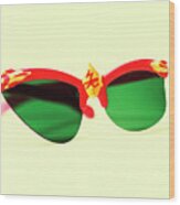 Space Theme Sunglasses Wood Print