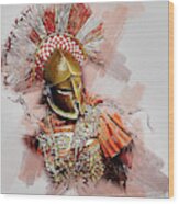 Spartan Hoplite - 39 Wood Print