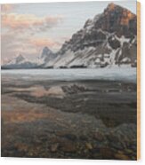 Spring Thaw At Bow Lake Wood Print