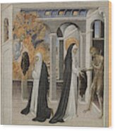 St. Catherine Of Siena And The Beggar Wood Print