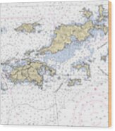 St John Tortola-virgin Islands Nautical Chart Wood Print