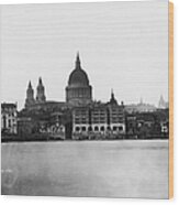 St Pauls From River Wood Print