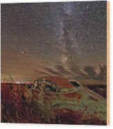 Star Cruiser #2 - 1947 Chevy With Milky Way Wood Print
