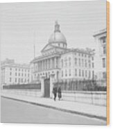 State House In Boston Wood Print