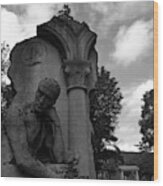 Statue, Pondering Wood Print